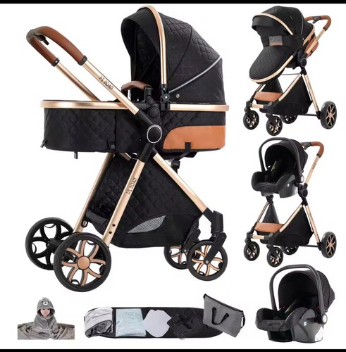3in1 kinderwagen blackgold - kinderwagen, –